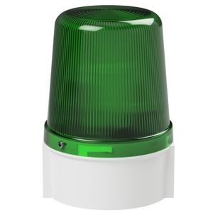 deegee Series B IP66 Standard Power LED Strobe Beacon 12-24Vuc with White Base 135mm x 94mm ⌀ Green