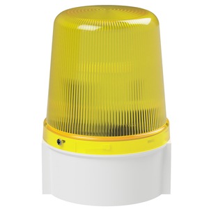 deegee Series B IP66 Standard Power LED Strobe Beacon 24-230Vuc with White Base 135mm x 94mm ⌀ Yellow