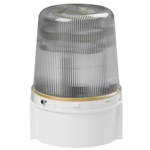 deegee Series B IP66 High Power LED Strobe Beacon 24-230Vuc with White Base 135mm x 94mm ⌀ White