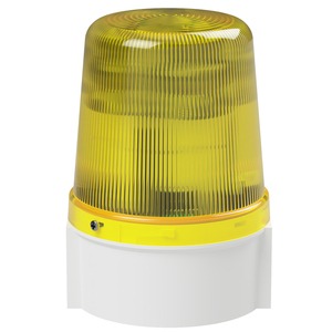 deegee Series B IP66 High Power LED Strobe Beacon 24-230Vuc with White Base 135mm x 94mm ⌀ Yellow