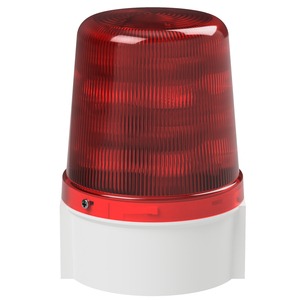 deegee Series B IP66 Ultra Power LED Strobe Beacon 115-230Vuc with White Base 135mm x 94mm ⌀ Red