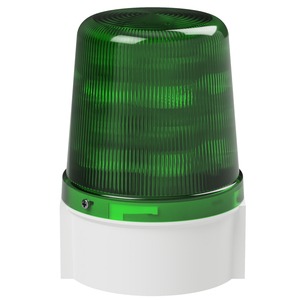 deegee Series B IP66 Ultra Power LED Strobe Beacon 12-24Vdc with White Base 135mm x 94mm ⌀ Green