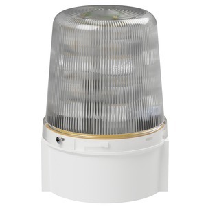 deegee Series B IP66 Ultra Power LED Strobe Beacon 115-230Vuc with White Base 135mm x 94mm ⌀ White