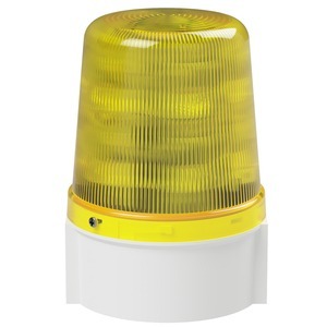 deegee Series B IP66 Ultra Power LED Strobe Beacon 12-24Vdc with White Base 135mm x 94mm ⌀ Yellow