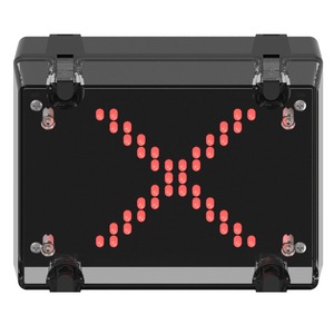 deegee IPN/010 IP65 CROSS Indicator 115-230Vuc Black Base 200mm x 150mm x 80mm Red