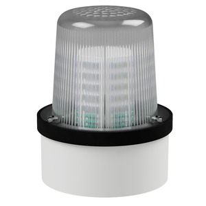 deegee PSD IP65 Pulsed Tri-Colour Beacon 24Vdc White Base 102mm x 79mm dia. Red/Amber/Green