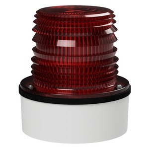 deegee PSL IP65 Pulsed Eco-LED Beacon 12-36Vdc White Base 133mm x 123mm dia. Red