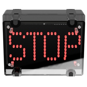 deegee IPN/006 IP65 'STOP'  Traffic Light 24Vdc Black Base 200mm x 150mm x 80mm Red