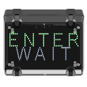 deegee IPN/020 IP65 'WAIT' / 'ENTER' Signal 115-230Vuc Black Base 200mm x 150mm x 80mm Red / Green