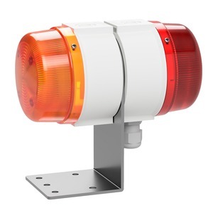 deegee Dual back-to-back IP69K Pulsed LED Beacon 12-36Vdc White Base Red/Amber