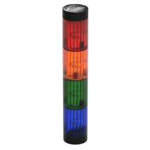 deegee STC IP65 LED Stack Light 24Vuc Black Base 185mm x 32mm dia. Red / Amber / Green / Blue