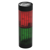 deegee STC IP65 LED Stack Light 230Vac Black Base 105mm x 32mm dia. Red / Green