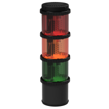 deegee SA Stacker IP65 Beacon 24-230Vac Black Base 166mm x 78mm dia. Red / Amber / Green