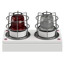 deegee DXG/2040 IP65 16J DH Xenon Duplex Beacon 230V Steel Base and Guard 400mm x 200mm x 273mm R/W
