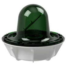 deegee RFG IP68 Rotating Mirror Beacon 12-48Vdc White Base 220mm x 256mm dia. Green
