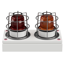 deegee DXG/2040 IP65 16J SH Xenon Duplex Beacon 230V Steel Base and Guard 400mm x 200mm x 273mm R/W