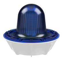 deegee PSG IP68 Flashing LED Beacon 24Vdc White Base 220mm x 256mm dia. Blue