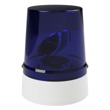 deegee RFH IP65 Rotating Mirror Beacon 12-48Vdc White Base 225mm x 175mm dia. Blue