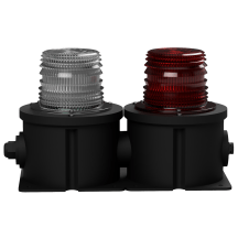 deegee DX/2V IP65 24J SH Xenon Duplex Beacon 24Vdc Black Base 300mm x 150mm x 189mm Red / White