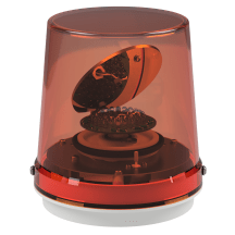 deegee RFK IP65 Rotating Mirror Beacon 115-230Vuc White Base 185mm x 165mm dia. Amber