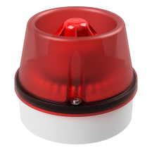 deegee ISB-E IP65 Sounder Beacon 24Vdc White Base 117mm x 146mm dia. Red