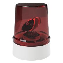 deegee RFH IP65 Rotating Mirror Beacon 12-48Vdc White Base 225 x IP65 175 dia. Red