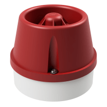 deegee IAS-E IP65 Electronic Sounder 24-48Vdc Red Horn White Base 117mm x 146mm dia.