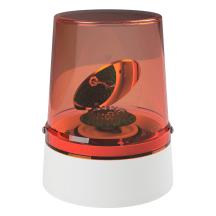 deegee RFH IP65 Rotating Mirror Beacon 12-48Vdc White Base 225mm x 175mm dia. Amber