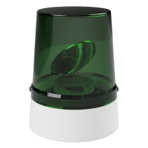 deegee RFH IP65 Rotating Mirror Beacon 12-48Vdc White Base 225mm x 175mm dia. Green