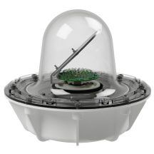 deegee RFG IP68 Rotating Mirror Beacon 12-48Vdc White Base 220mm x 256mm dia. White