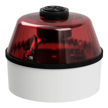deegee ISB-R IP54 LED Sounder & Beacon 12-36Vdc White Base 100mm x 123mm dia. Red